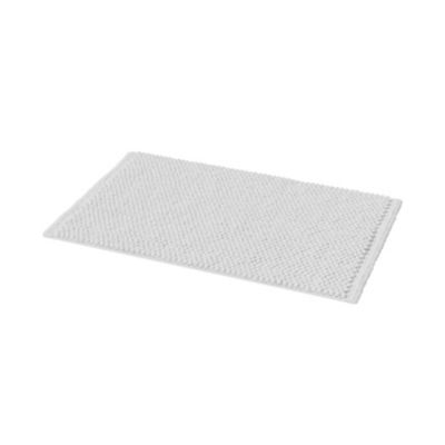 Tapis de bain rectangulaire GoodHome Elland coloris blanc en coton et polyester L.80 x l.50 cm