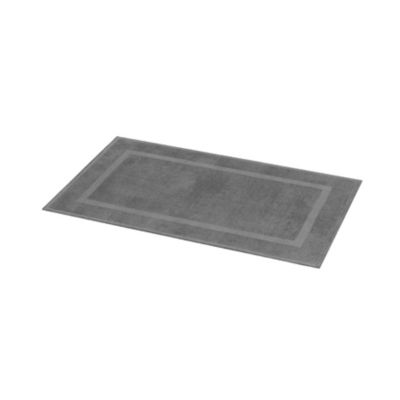 Tapis de bain rectangulaire GoodHome Cellna coloris anthracite en coton L.120 x l.70 cm