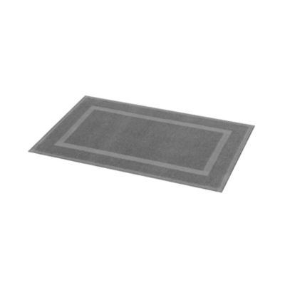 Tapis de bain rectangulaire GoodHome Cellna coloris anthracite en coton L.80 x l.50 cm