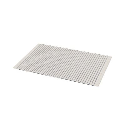 Tapis de bain rectangulaire GoodHome Islay coloris blanc et bleu en coton et polyester L.70 x l.50 c