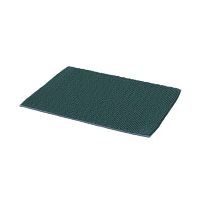 Tapis de bain rectangulaire GoodHome Kina coloris vert pinède en polyester L.70 x l.50 cm
