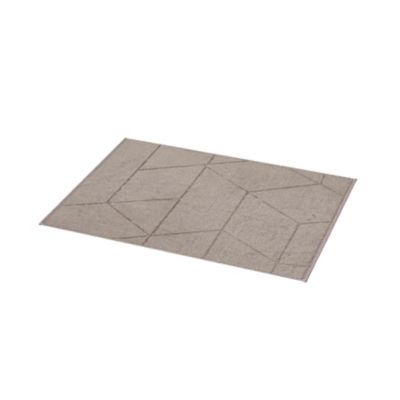 Tapis de bain rectangulaire GoodHome Drina coloris taupe en coton L.50 x l.70 cm