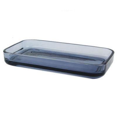 Porte savon en verre coloris bleu L.23 x l.13 x H.3,3 cm, GoodHome Tanera