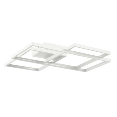 Plafonnier LED intégrée 3000lm 28W blanc chaud GoodHome Gassel blanc mat L.44 x l.48 x H.8.3 cm