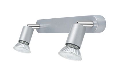 Réglette spot 2 lumières GU10 7W Sasha argent L.26 x L.4 x H.10.5 cm