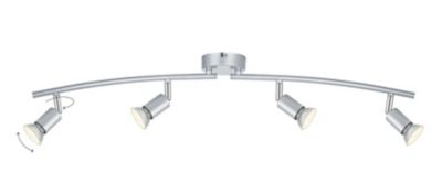 Réglette spot 4 lumières GU10 7W Sasha argent L.78 x L.9 x H.14.5 cm