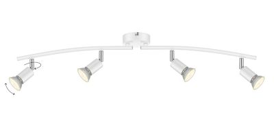 Réglette spot 4 lumières GU10 7W Sasha blanc L.78 x L.9 x H.14.5 cm