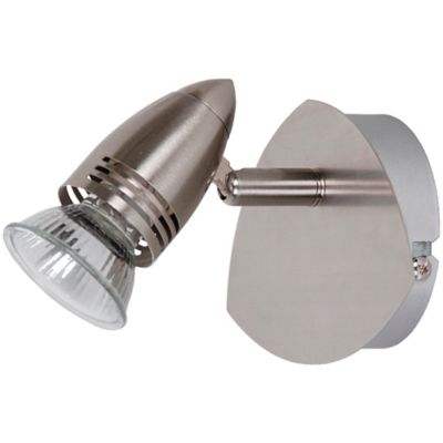 Spot patère GU10 7W GoodHome Aspis nickel satiné L.13 x L.9 x H.14 cm