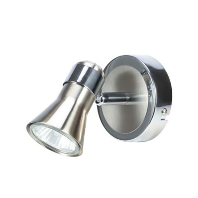 Spot patère GU10 10W GoodHome Aphroditus nickel L.9 x L.14 x H.14 cm