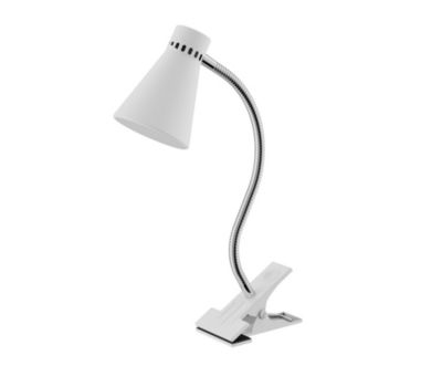 Spot pince LED Intégrée 550lm 5W blanc chaud GoodHome Edson blanc l.10 x H.33 cm