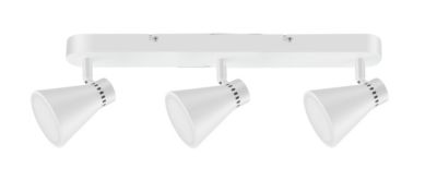 Réglette spot LED intégrée 3 lumières 500lm 15 W blanc chaud GoodHome Edson blanc mat L.40 x L.5 x H.15 cm