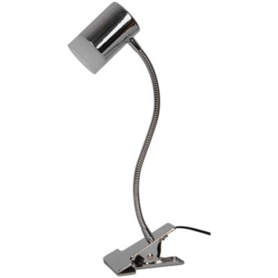 Spot pince LED Intégrée 350 lm 3.5 W blanc chaud GoodHome Maupin chrome l.10 x H.30 x Ø5 cm