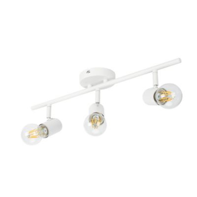 Réglette spot 3 lumières E27 8.6W GoodHome Ghlin blanc mat L.50 x L.10 x H.15 cm