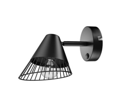 Spot patère E14 10W GoodHome Tsolma noir mat L.22 x H.9 cm