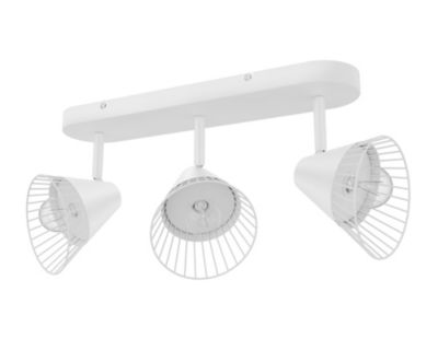 Réglette spot 3 lumières E14 10W GoodHome Tsolma blanc mat L.40 x L.9 x H.22 cm