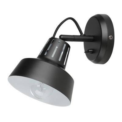 Spot patère E14 10W GoodHome Yarra noir mat L.22,4 x L.12,5 x H.18.5 cm