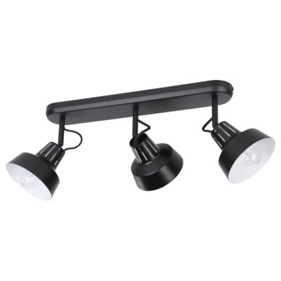 Réglette spot 3 lumières E14 10W GoodHome Yarra noir mat L.63,8 x L.18,5 x H.22.4 cm