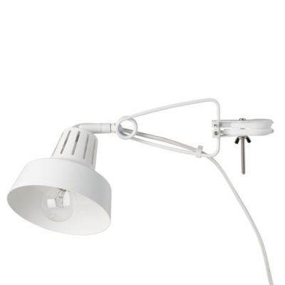 Spot pince E14 10W GoodHome Yarra blanc mat H.35 x Ø12,5 cm