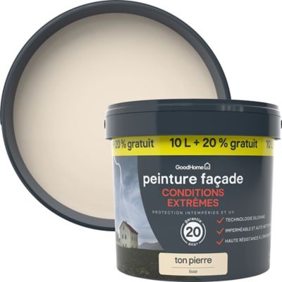 Peinture extérieure façade autonettoyante Premium GoodHome ton pierre 10L +20% gratuit