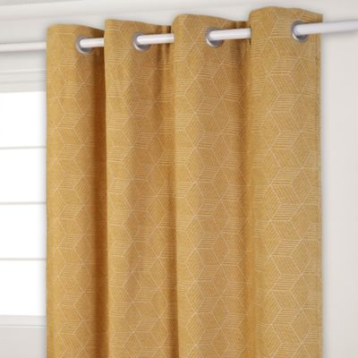 Rideau occultant polyester Opale l.140 x H.260 cm jaune