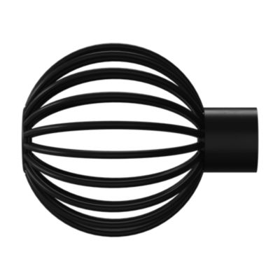 Kit de tringle à rideau extensible embout cage Araxos GoodHome 120/210 cm, Ø16/19 mm noir