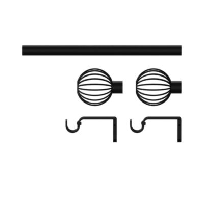 Kit de tringle à rideau extensible embout cage Araxos GoodHome 200/330 cm, Ø16/19 mm noir