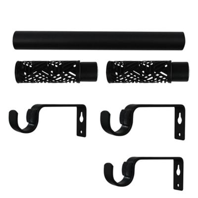 Kit de tringle à rideau extensible embout bouchon Araxos GoodHome 200/330 cm Ø16/19 mm noir