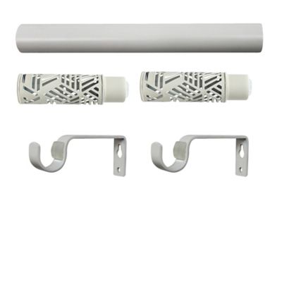 Kit de tringle à rideau extensible embout bouchon Anafi GoodHome 120/210 cm, Ø16/19mm blanc