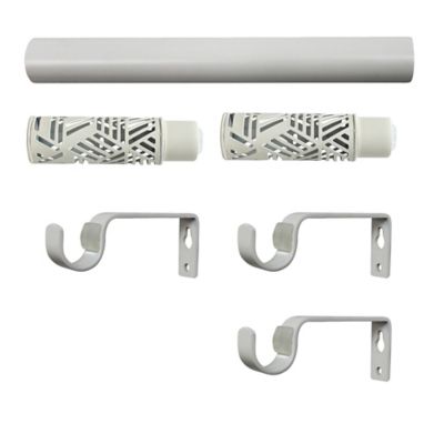 Kit de tringle à rideau extensible embout bouchon Anafi GoodHome 200/330 cm, Ø16/19mm blanc