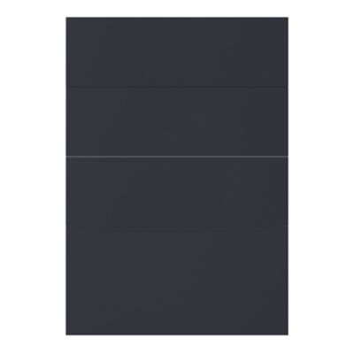 Façade de cuisine 3 tiroirs et 1 casserolier Stevia bleu mat l. 50 cm x H. 72 cm GoodHome - Goodhome