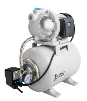 Surpresseur Mac Allister 1100 W débit 4600 l/h avec réservoir 50 litres