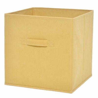 Boîte de rangement carrée en textile Mixxit coloris moutarde