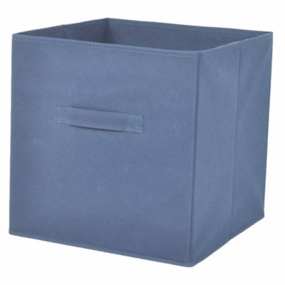 Boîte de rangement carrée en textile Mixxit coloris bleu marine