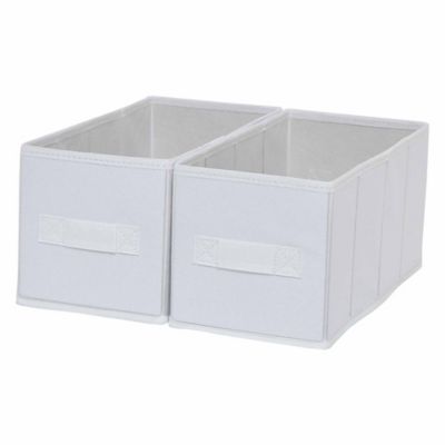 2 boîtes de rangement rectangulaires en textile Mixxit coloris blanc