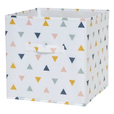 Boîte de rangement carrée en textile Mixxit motif triangles