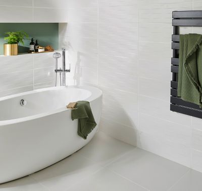 Carrelage mural blanc 20x60cm Plain décor 3D