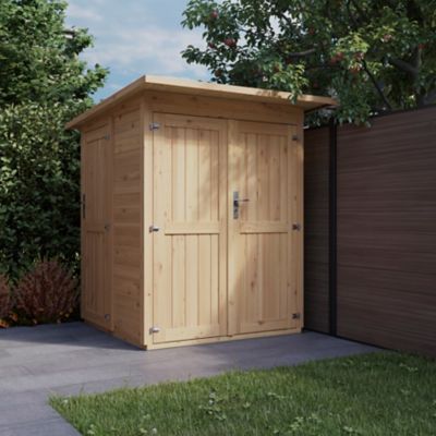 Abri de jardin + plancher GoodHome Stafford en bois coloris naturel ép.14 mm surface extérieure 3,04