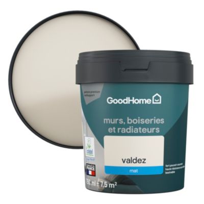 Peinture intérieure couleur murs, boiseries et radiateurs GoodHome mat valdez blanc 750ml