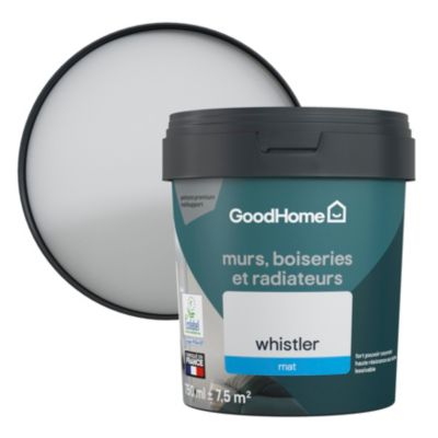Peinture intérieure couleur murs, boiseries et radiateurs GoodHome mat whistler gris 750ml