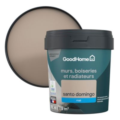 Peinture intérieure couleur murs, boiseries et radiateurs GoodHome mat santo domingo beige 750ml