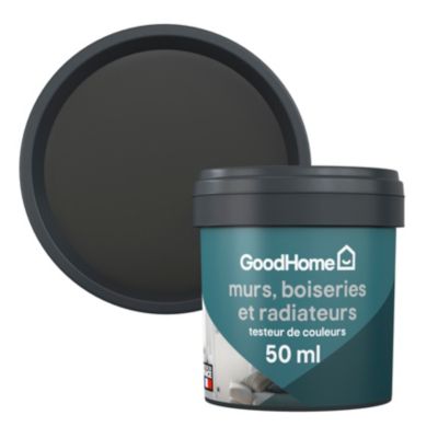 Testeur peinture intérieure couleur GoodHome satin liberty noir 50ml