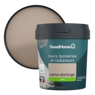 Peinture intérieure couleur murs, boiseries et radiateurs GoodHome satin santo domingo beige 750ml