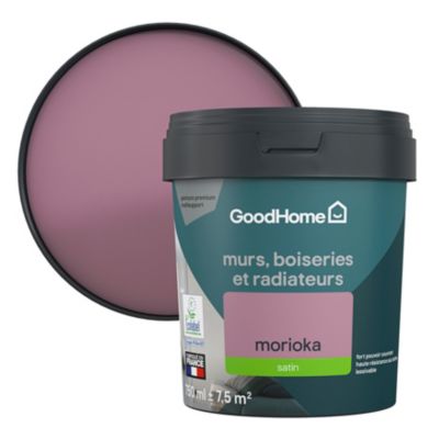 Peinture intérieure couleur murs, boiseries et radiateurs GoodHome satin morioka violet 750ml