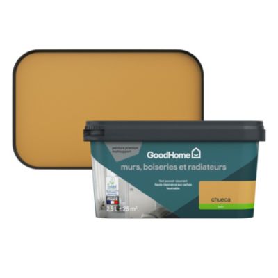 Peinture intérieure couleur murs, boiseries et radiateurs GoodHome satin chueca orange 2.5L