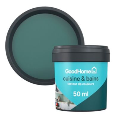 Peinture cuisine et salle de bains GoodHome vert Milltown satin 50ml