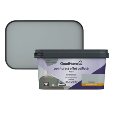 Peinture à effet pailleté GoodHome gris Brooklyn 2L