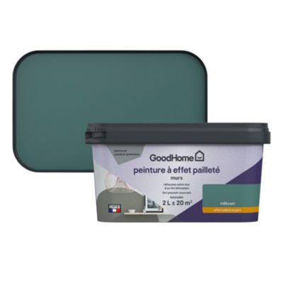 Peinture à effet pailleté GoodHome vert Milltown 2L