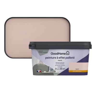 Peinture à effet pailleté GoodHome rose Isumi 2L