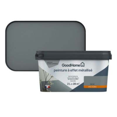Peinture à effet métallisé GoodHome gris Bel Air 2L