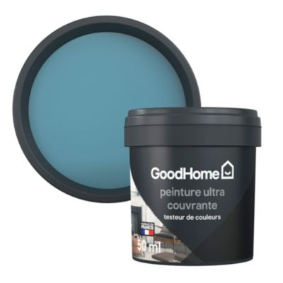 Testeur peinture couleur 2 en 1 velours GoodHome bleu azureen 50ml